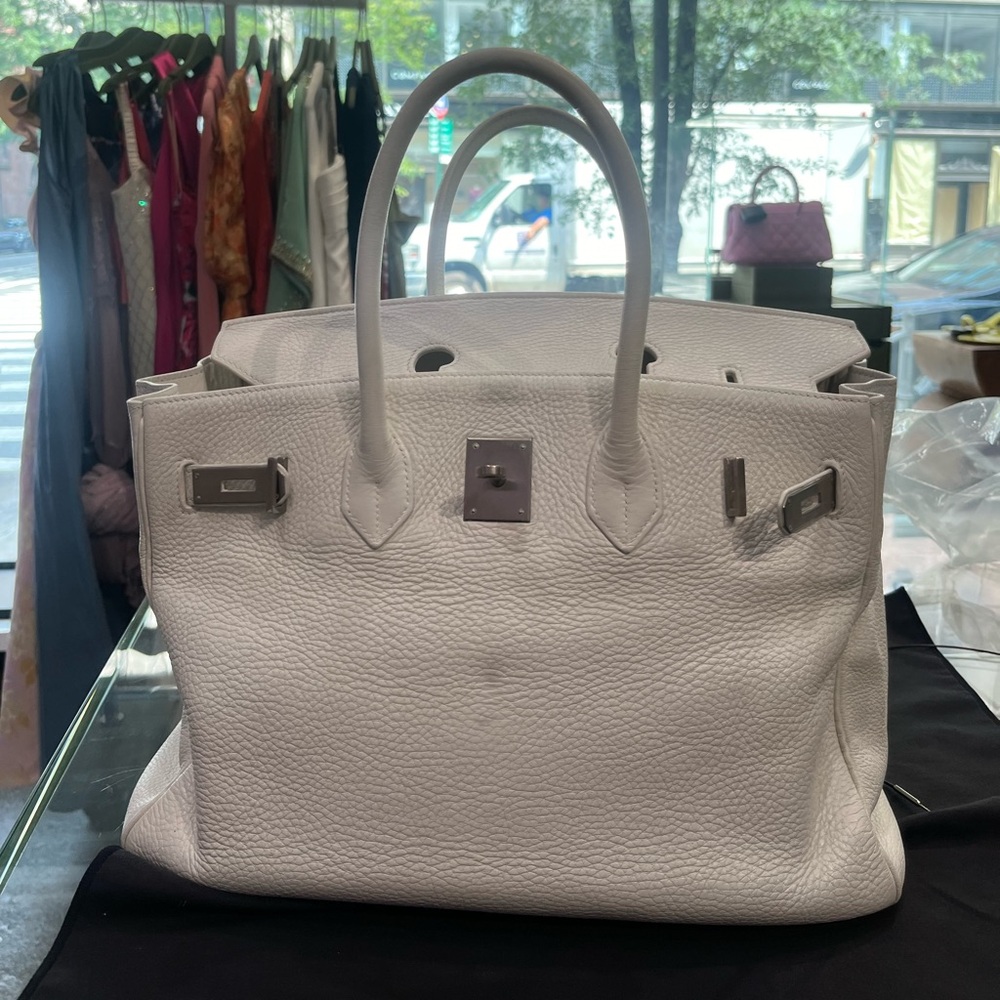 Hermes Clemence Birkin 35 bag Authentic Leather No key/lock Pristine Like New! - Picture 4 of 10